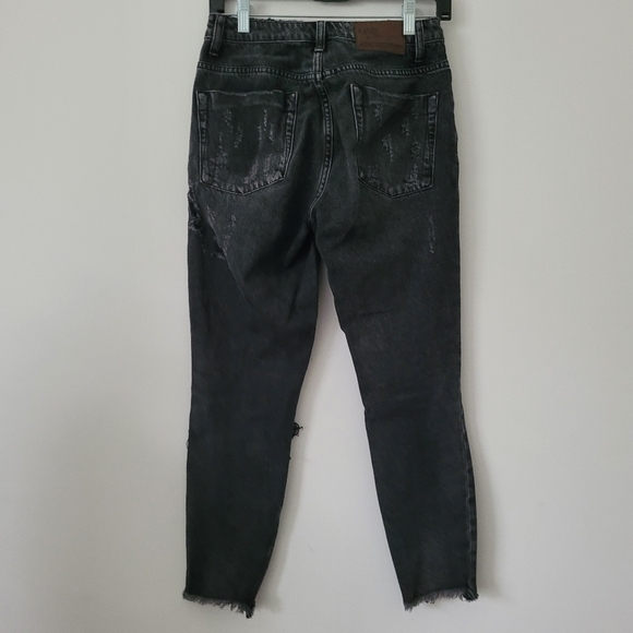One Teaspoon High Waist Freebirds Rigid Skinny leg cropped jeans Sz 26 - Picture 13 of 16